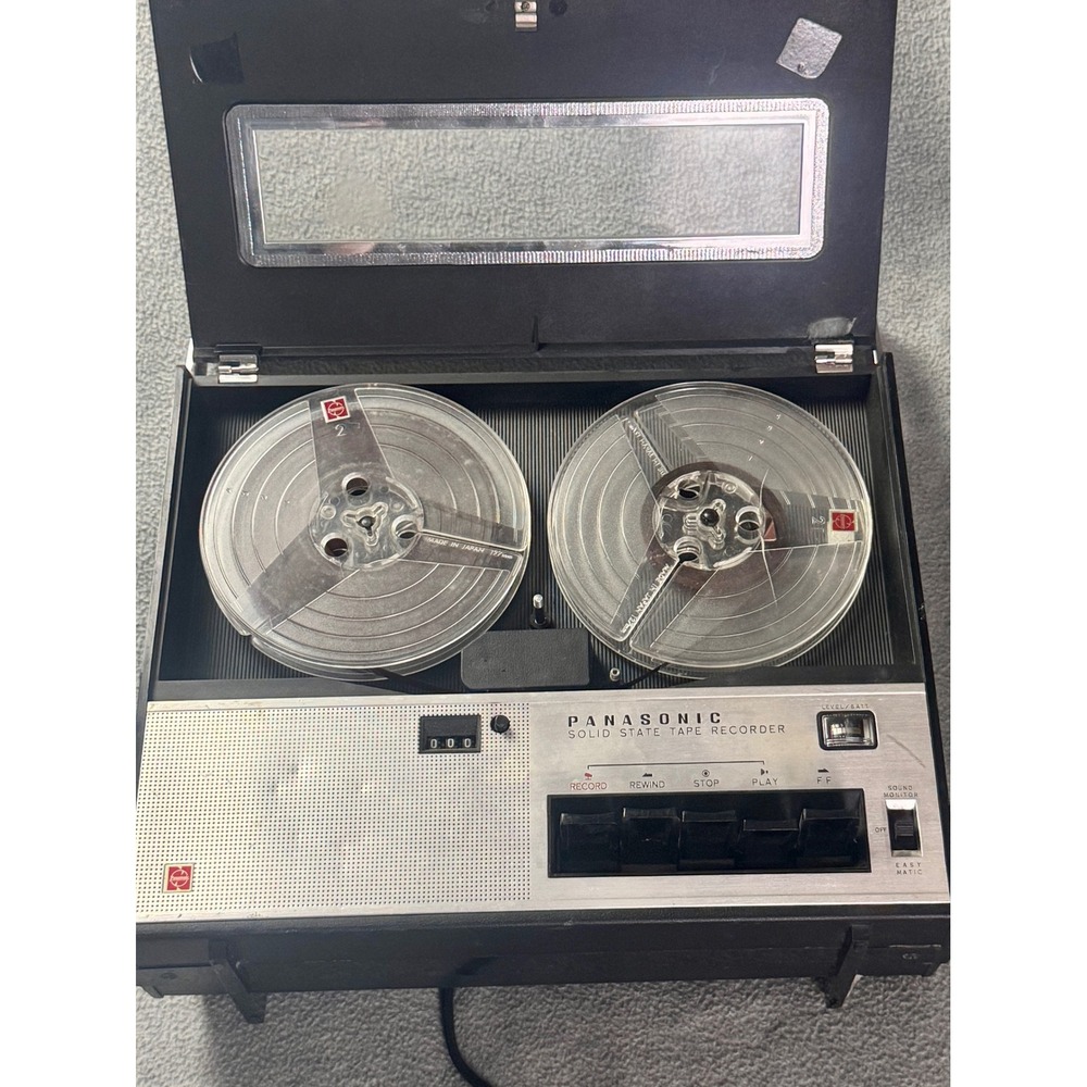 Vintage Panasonic RQ-156S Solid State Reel to Reel Tape Recorder Portable Black